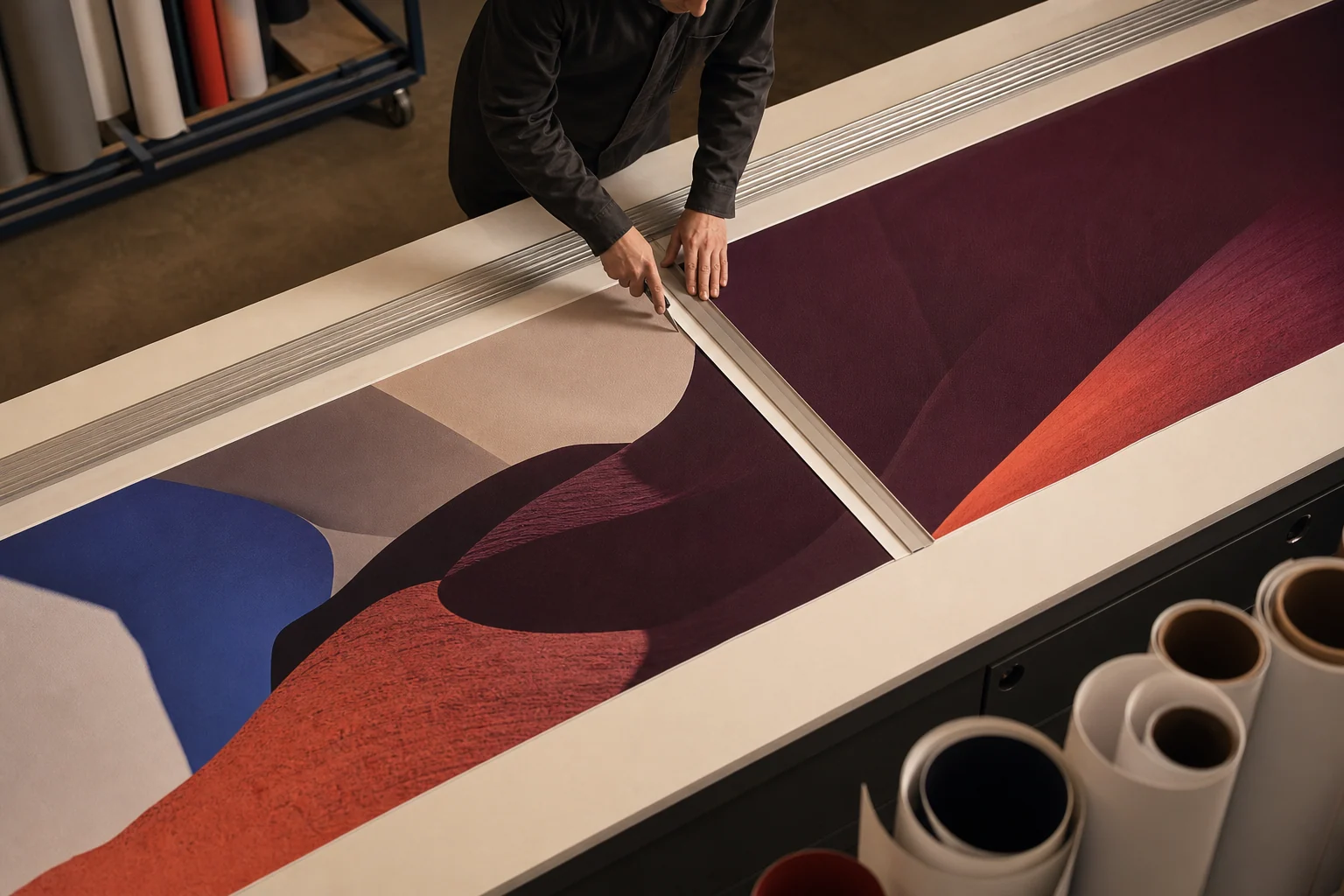 Flex printing production and installation detail