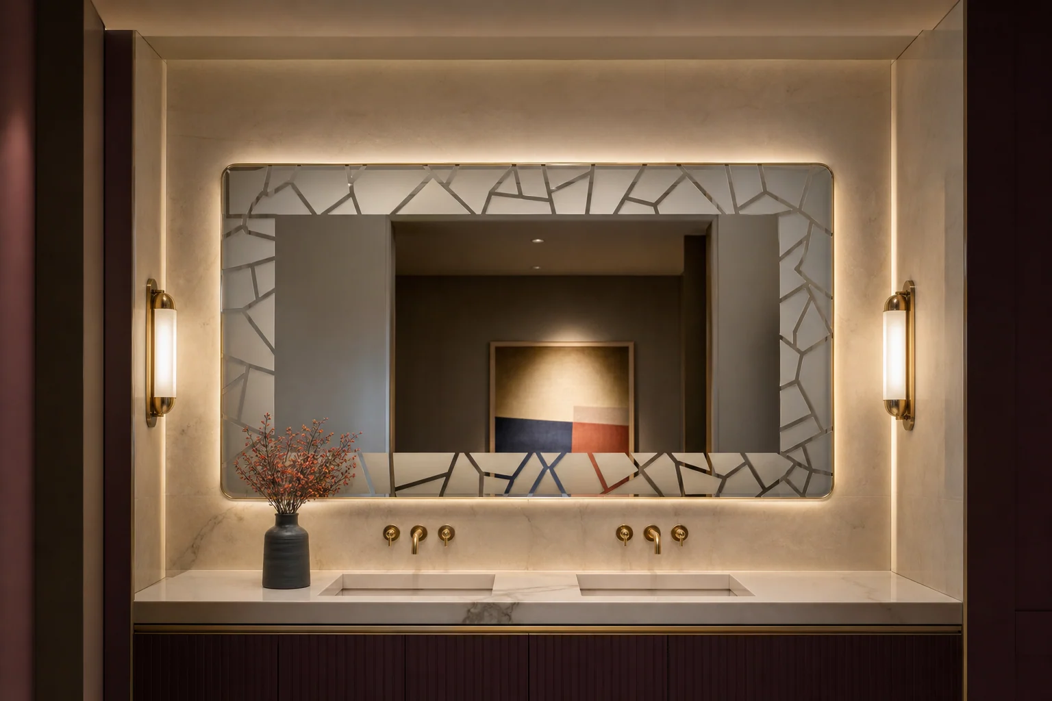 Mirror graphics production and installation detail