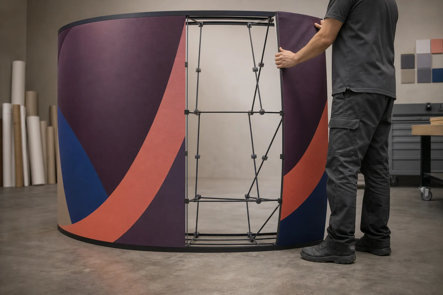 Pop-up displays production and installation detail