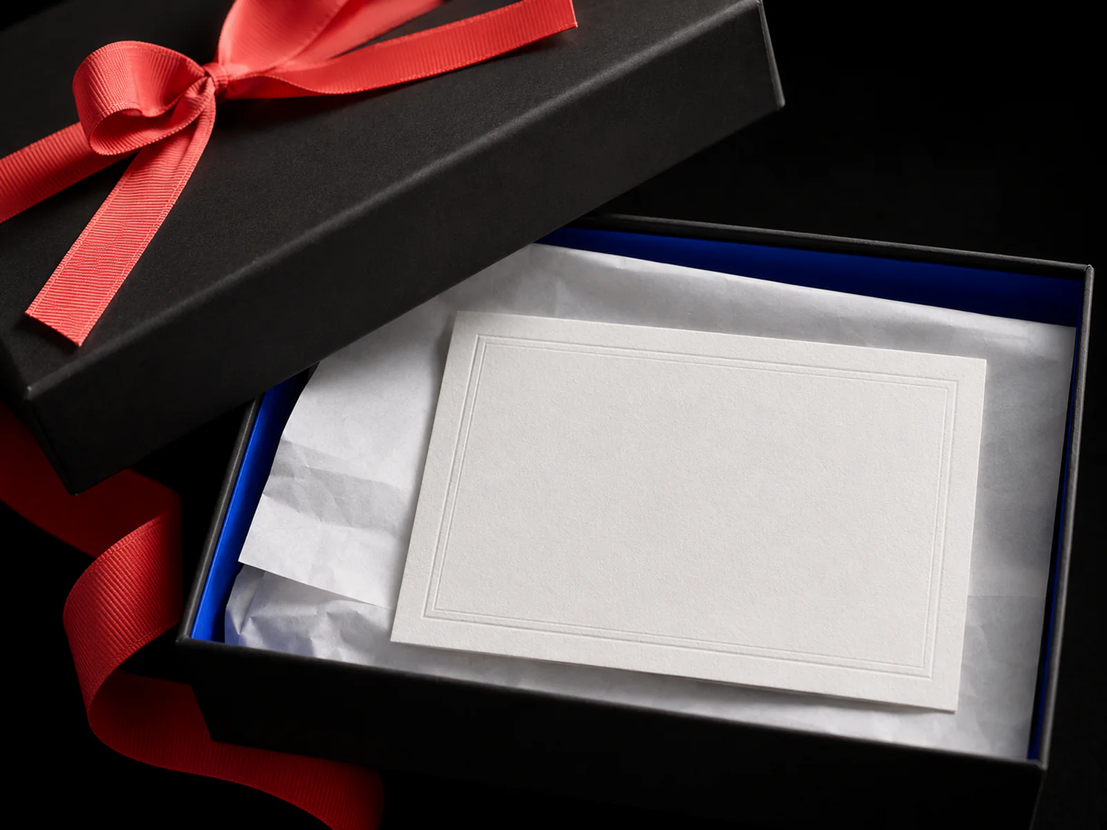 Presentation box with tactile cards, sleeves and custom inserts